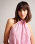 IVIEEY-Tops-It's all in the details: Halter neck top Sleeveless Frilled high neck Drawstring waist Embroidered leaf design Julia is 5'10" / 1.78m and wears Lilac in a Ted size 1- Ted Baker Romania